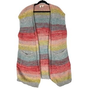 Anthropologie MOTH Rinda Rainbow Duster Cardigan Mohair Long Vest - Sz XS/S